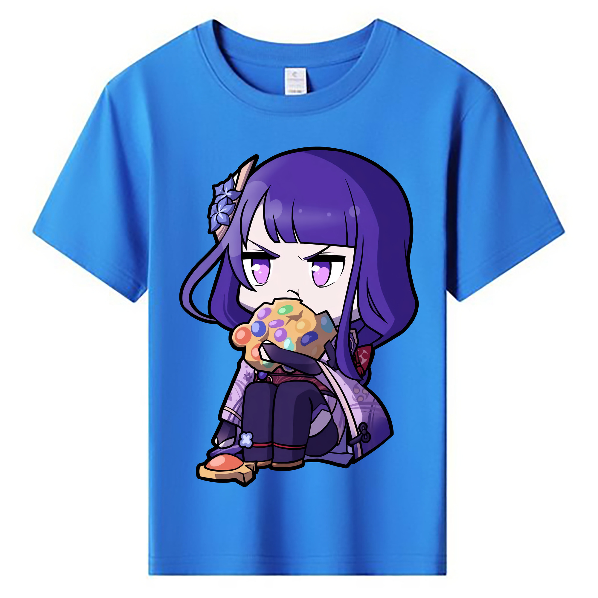 げんし神 雷電将軍 らいでんしょうぐん genshin Raiden Shogun 綿100％キッズTシャツ（フロントプリント）